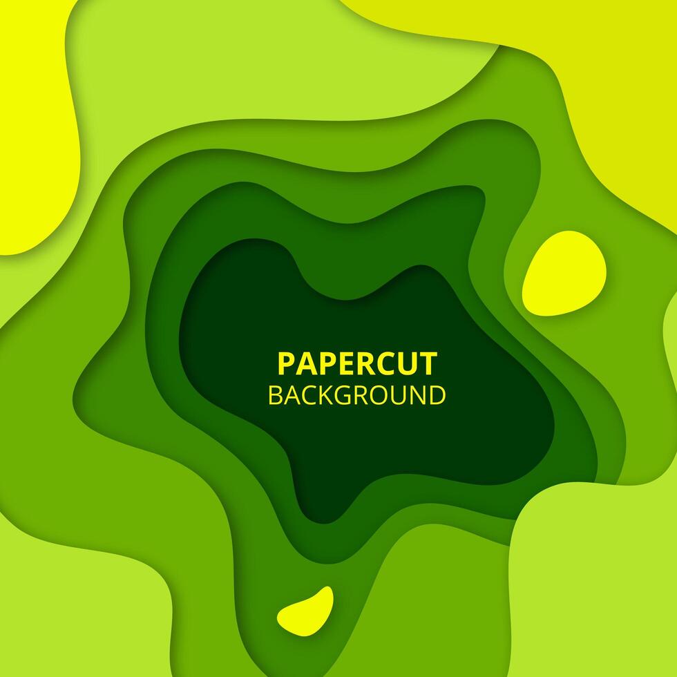 Green paper cut background vector