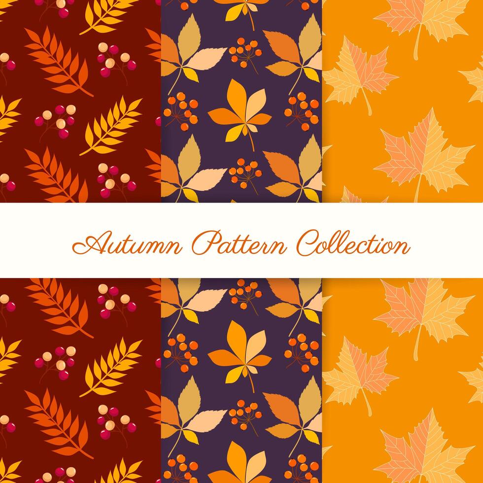 Hand draw autumn patterns vector