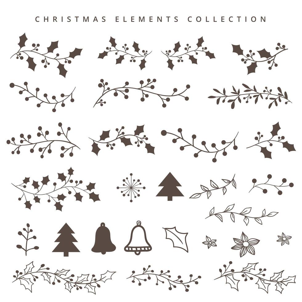 Christmas hand draw elements vector