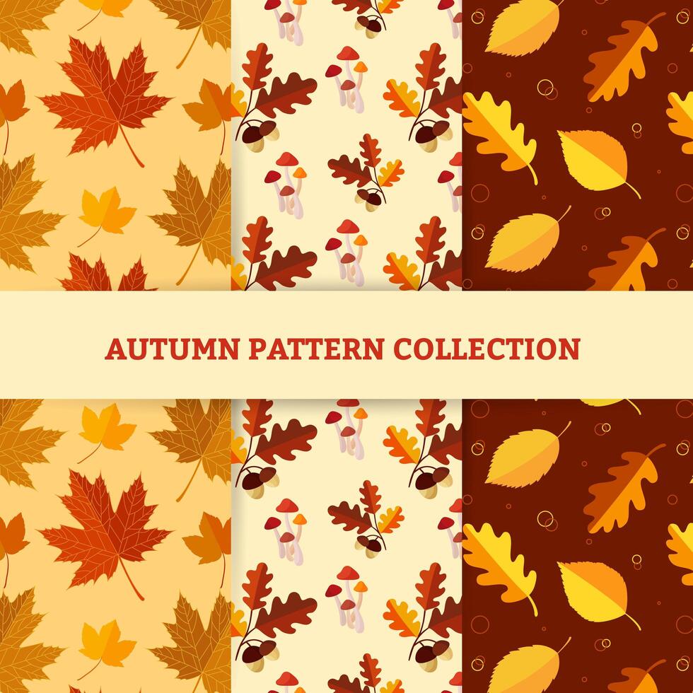 Hand draw autumn patterns vector