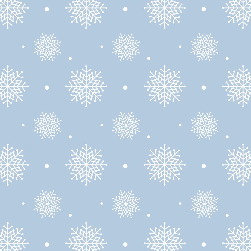 Blue snowflakes pattern. White snowflakes pattern on blue background vector