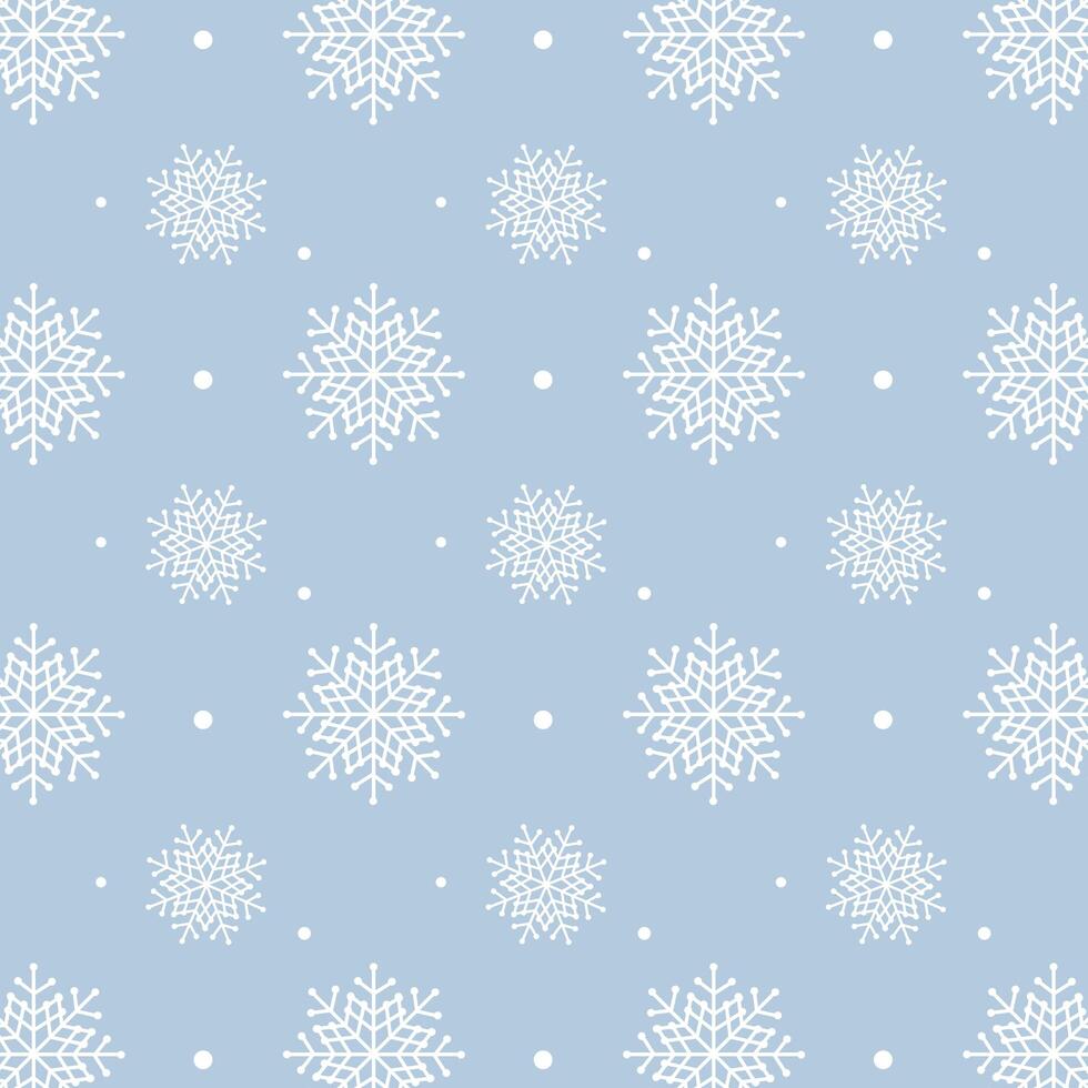 Blue snowflakes pattern. White snowflakes pattern on blue background vector