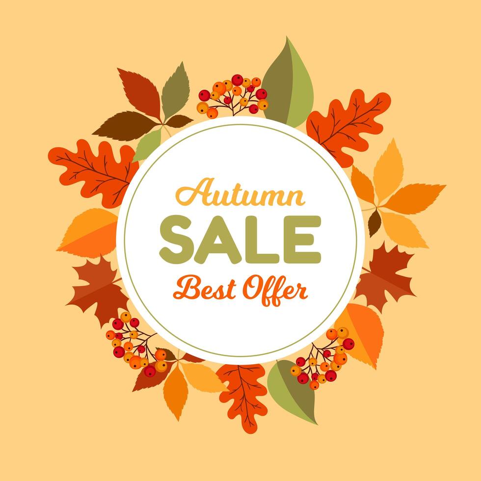 Autumn leaves sale frame vector