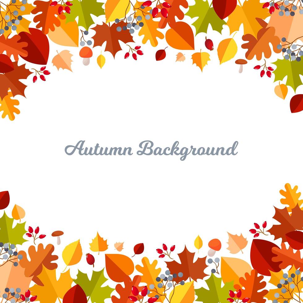 Autumn background with leaves vector