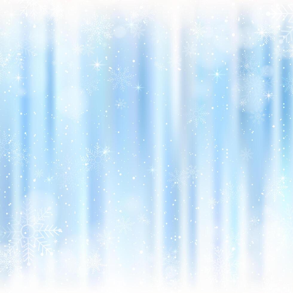 Abstract Christmas background with snowflakes. Blue Elegant Winter background vector