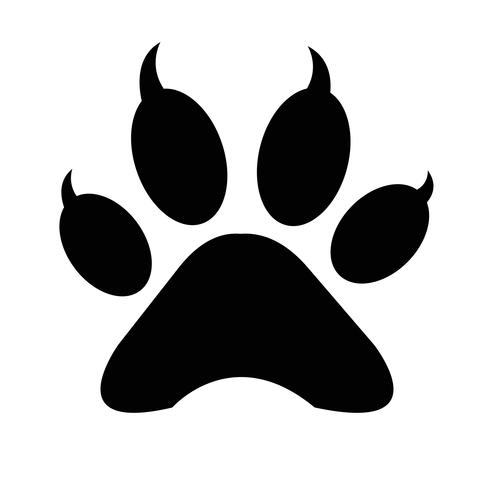 animal paw print icon vector