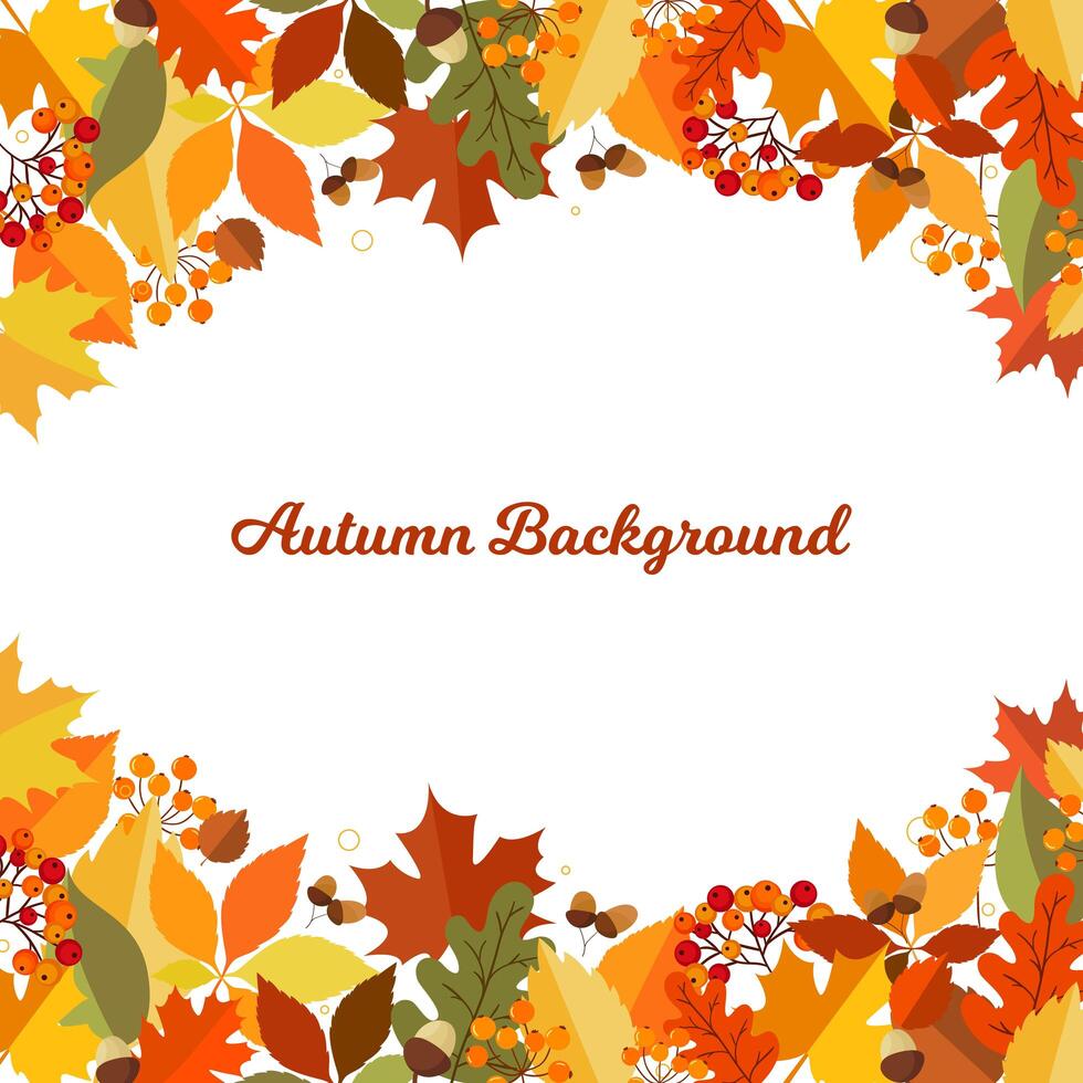 Autumn background with leaves vector