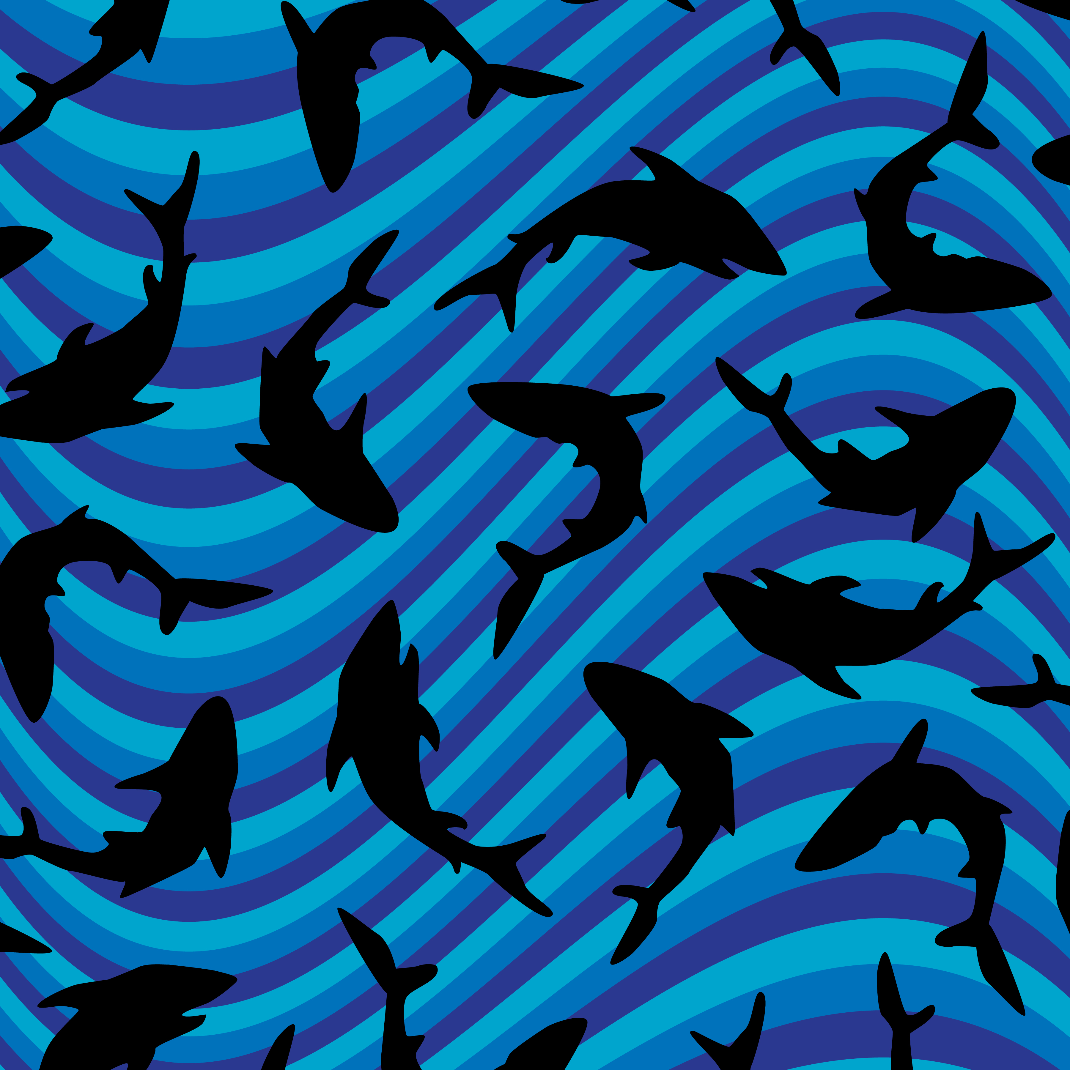 black Shark pattern on wavy stripe 570026 Vector Art at Vecteezy