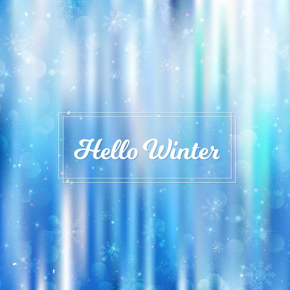 Hello winter blurred background. Christmas Snowflakes Blurred Background vector