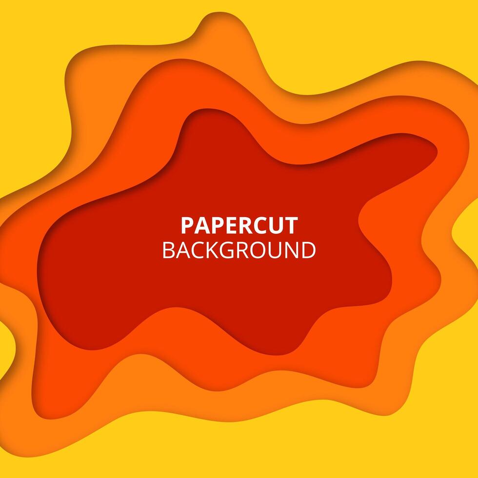Yellow paper cut background vector