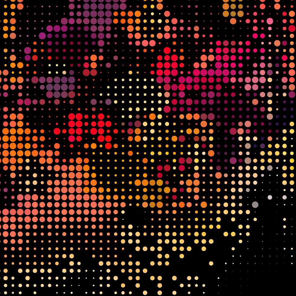 Colorful dots on black background vector