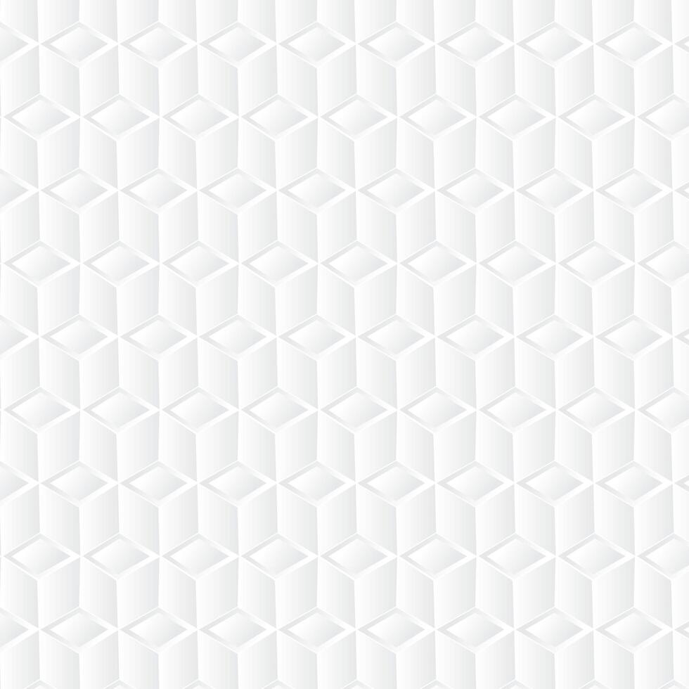 White cube geometric background, paper art pattern vector