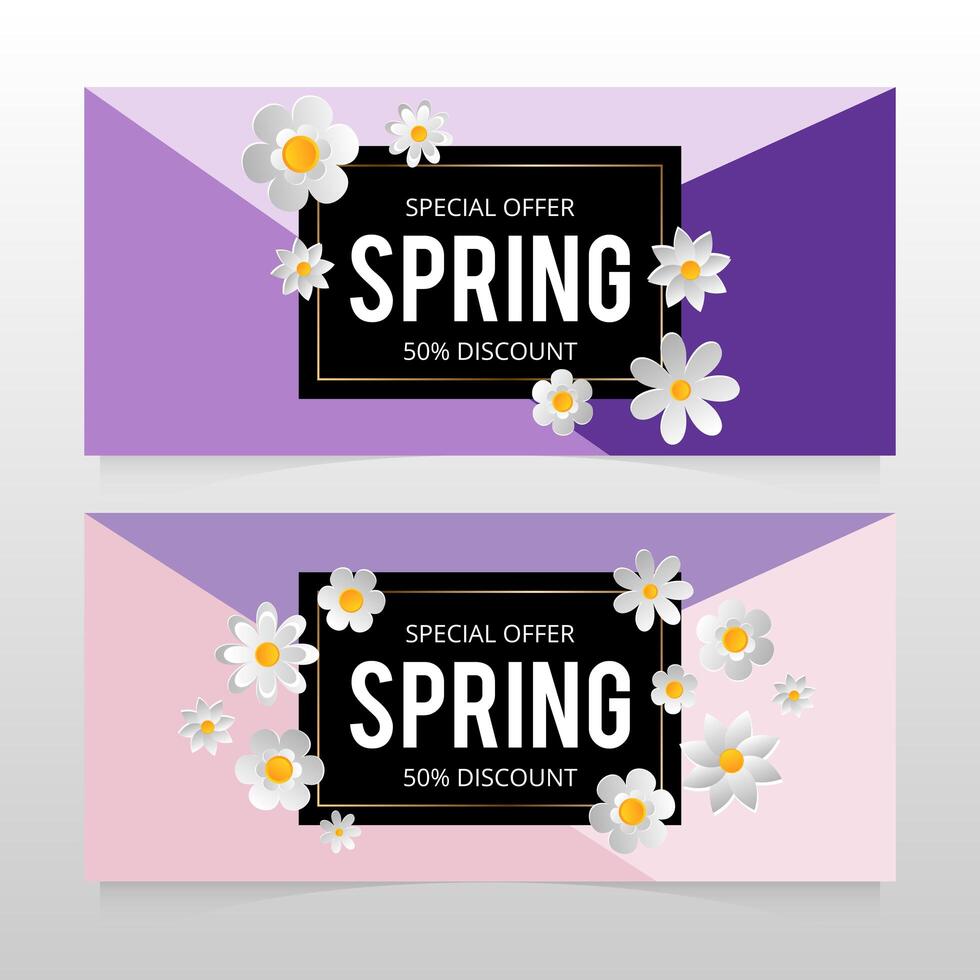 Banner de venta de primavera con hermosa flor colorida. Vector illustration template.banners.Wallpaper.flyers, invitación, carteles, folletos, cupones de descuento.