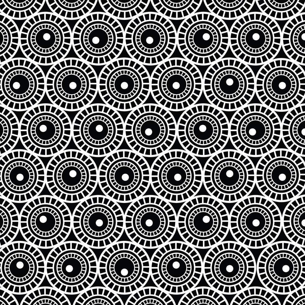 Abstract black and white circles background vector