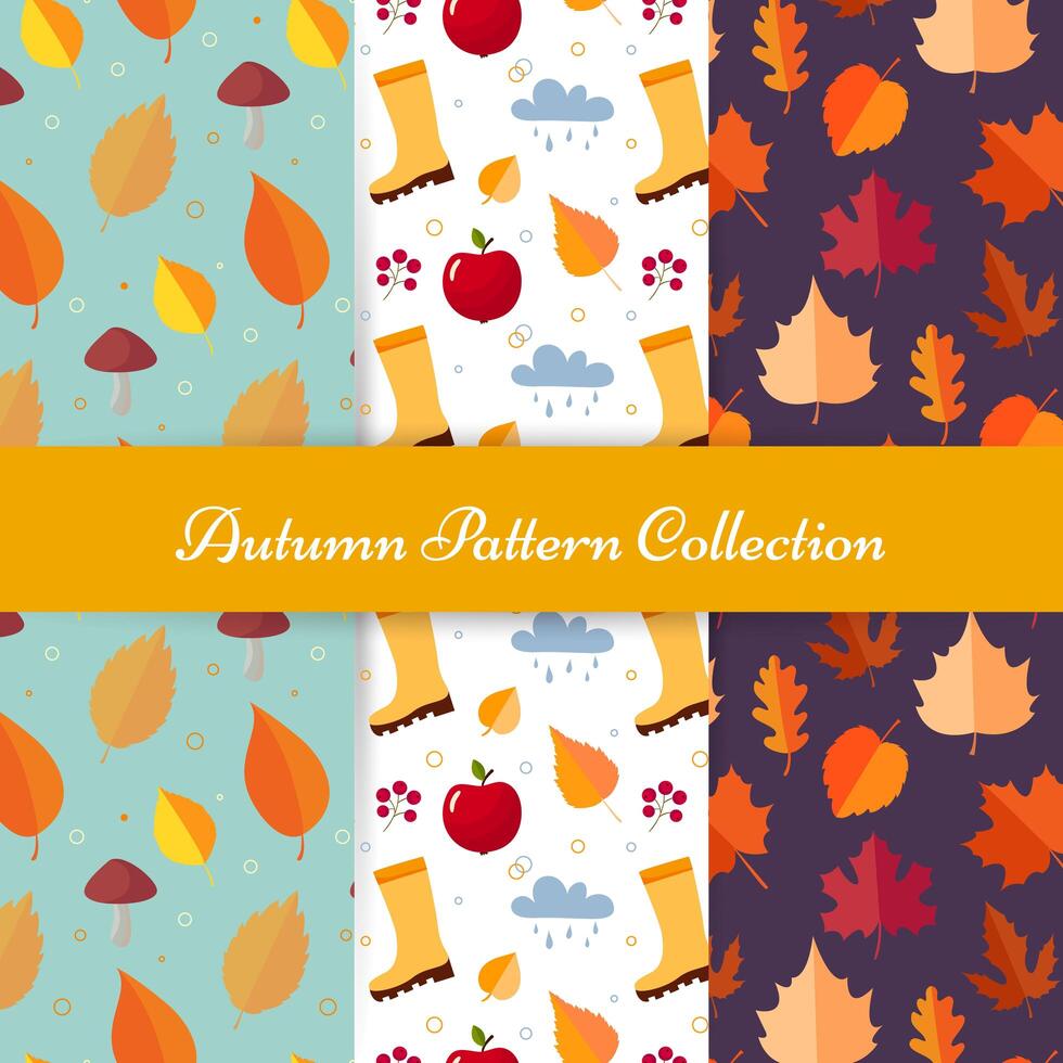 Hand draw autumn patterns vector