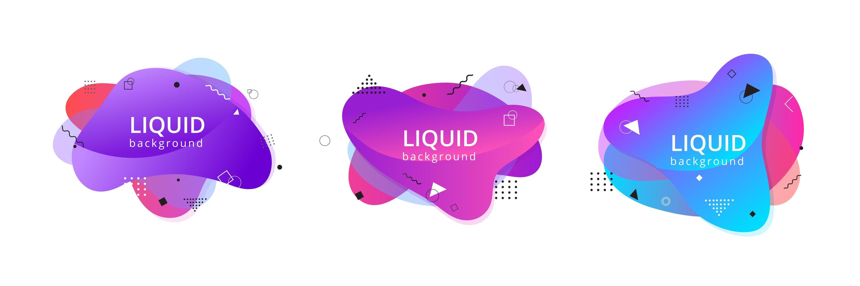 Abstract liquid shape. Fluid design. Isolated gradient waves with geometric lines, dots vector