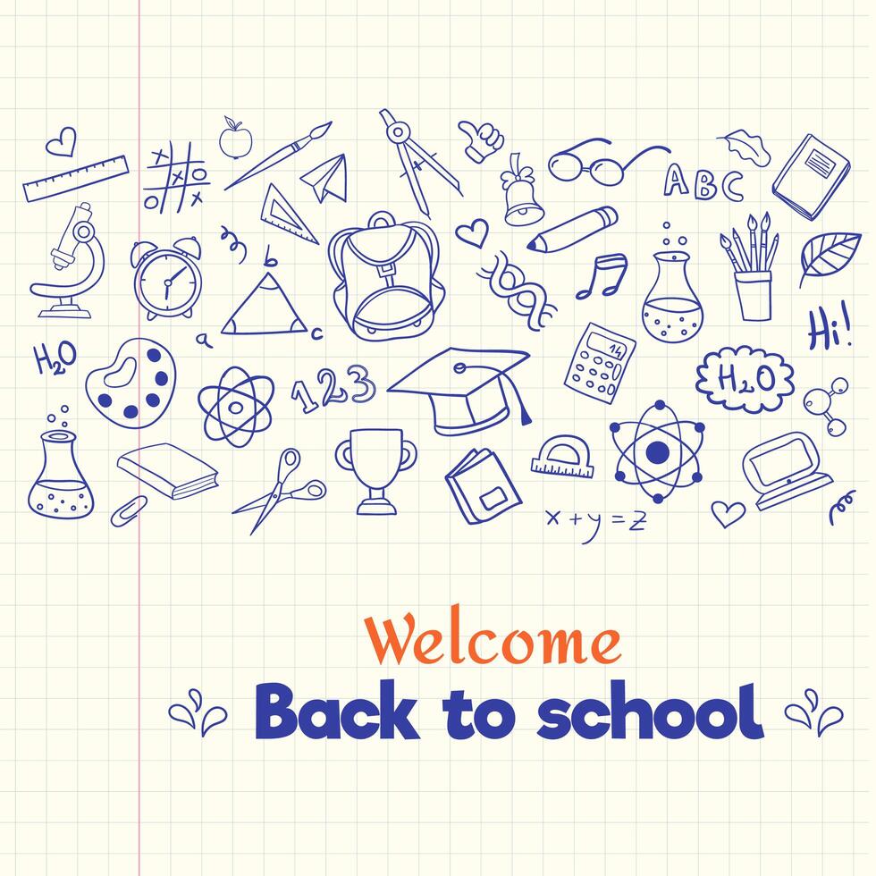 Hand draw back to school background vector