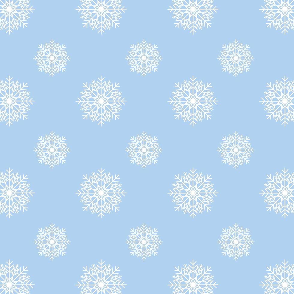 Blue snowflakes pattern. White snowflakes pattern on blue background vector