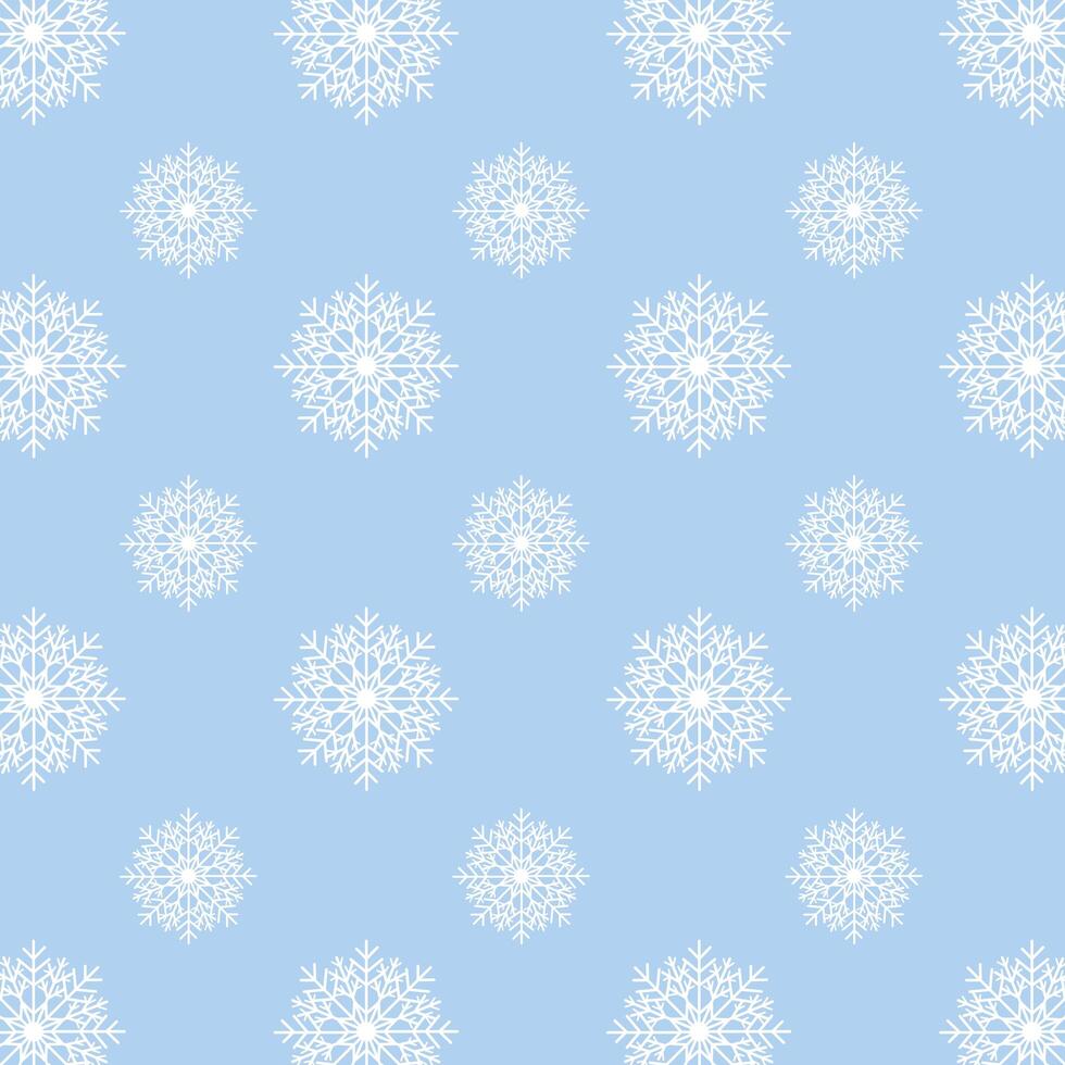 Blue snowflakes pattern. White snowflakes pattern on blue background vector