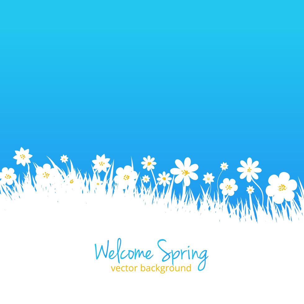 Fondo de primavera azul con lugar para texto vector