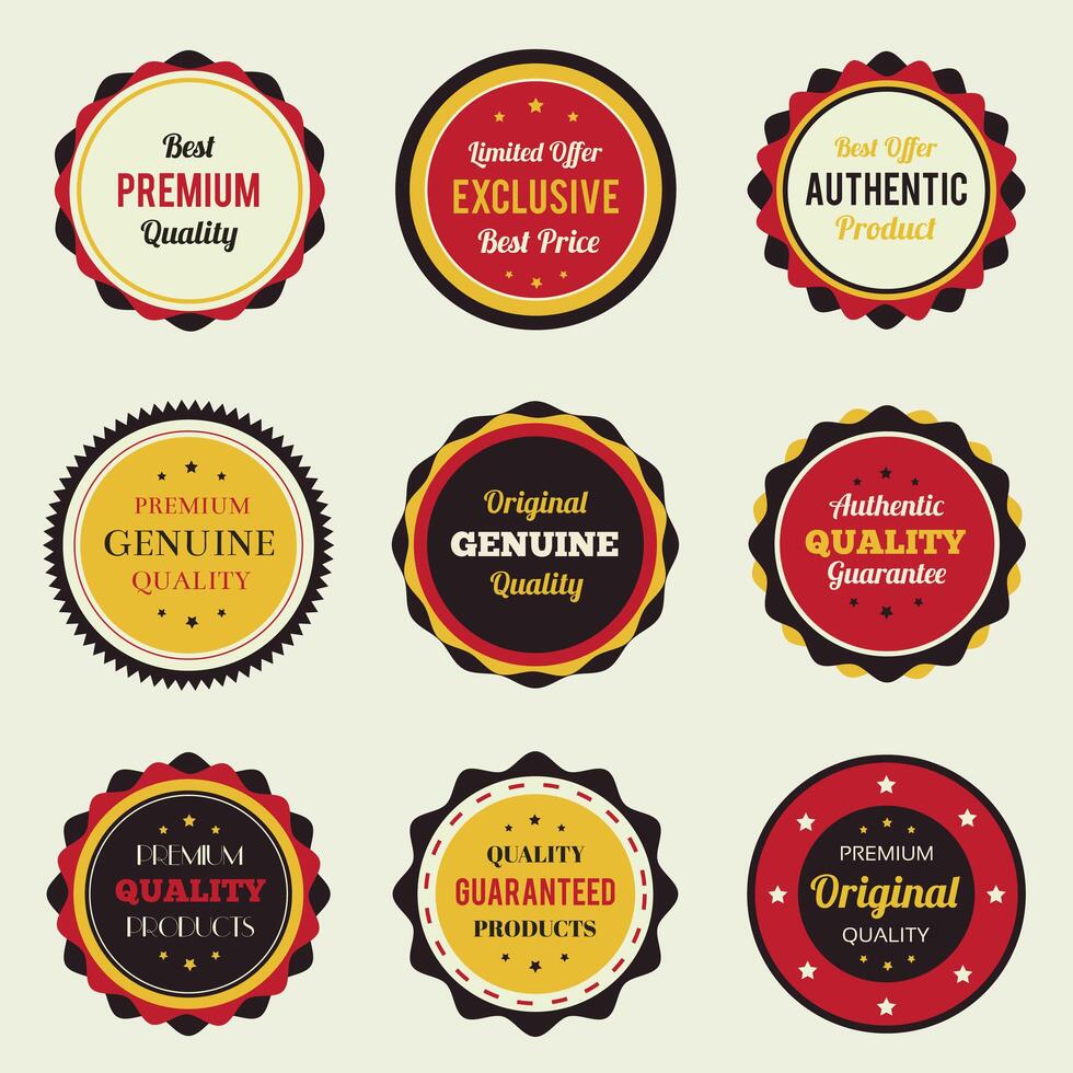 Retro vintage badges set vector