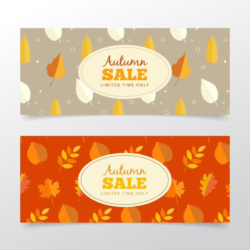 Autumn sale banners vector
