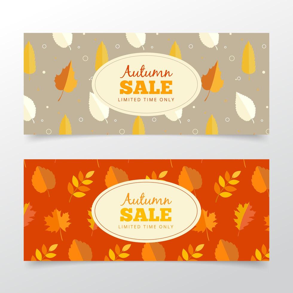 Banners de venta de otoño vector