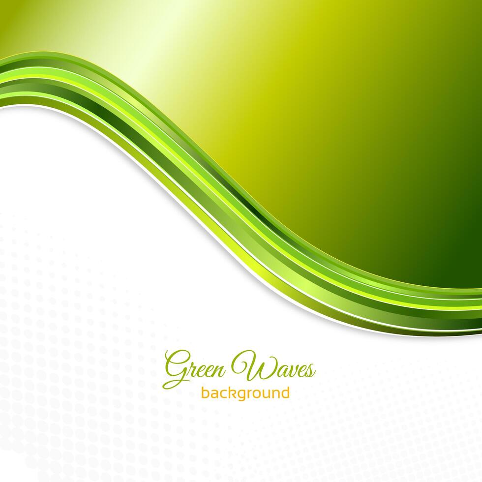 Green waves background vector