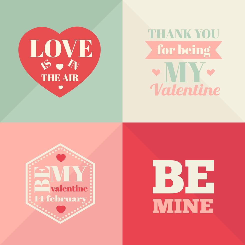 Vintage Valentines Day Cards. Valentines day cards vector