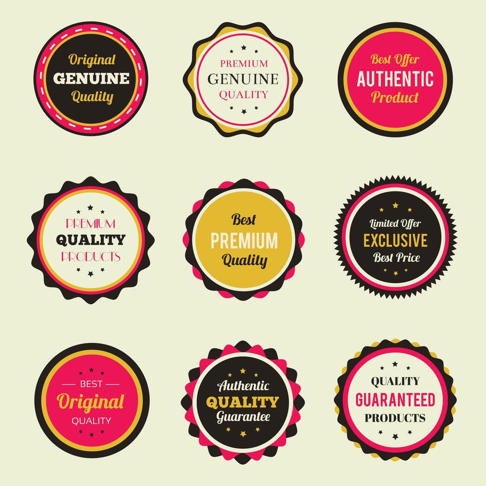 Retro vintage badges set vector