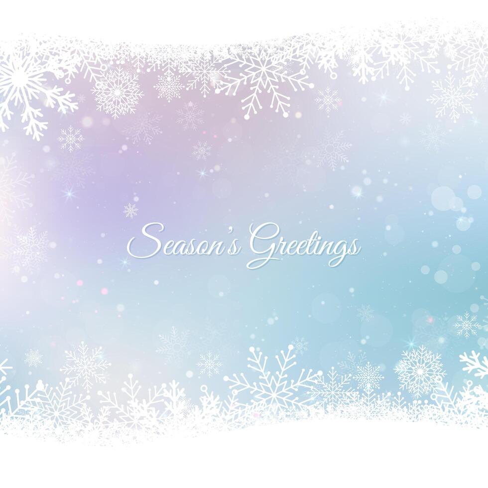 Abstract Christmas background with snowflakes. Blue Elegant Winter background vector