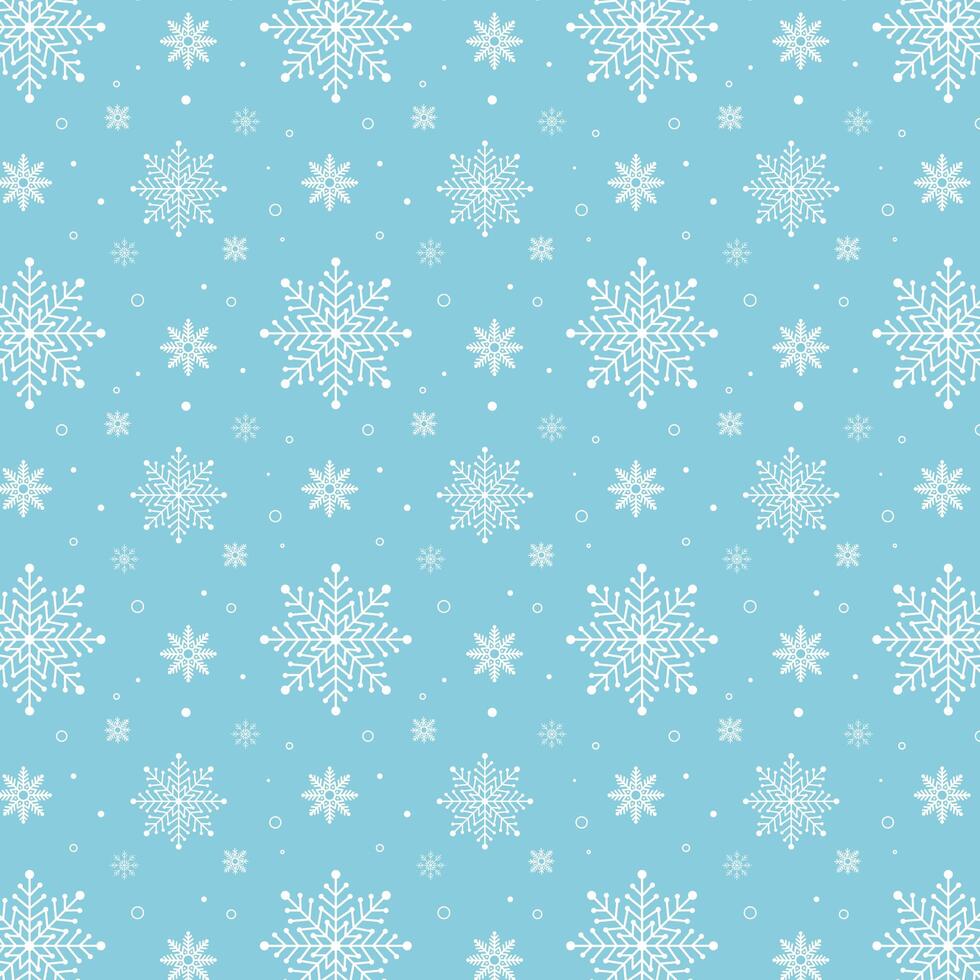 Patrón de copos de nieve azul. Patrón de copos de nieve blanca sobre fondo azul vector