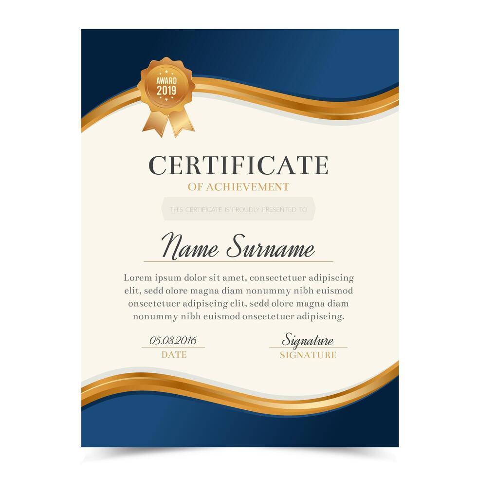 Certificate template with luxury and modern design, diploma template vector