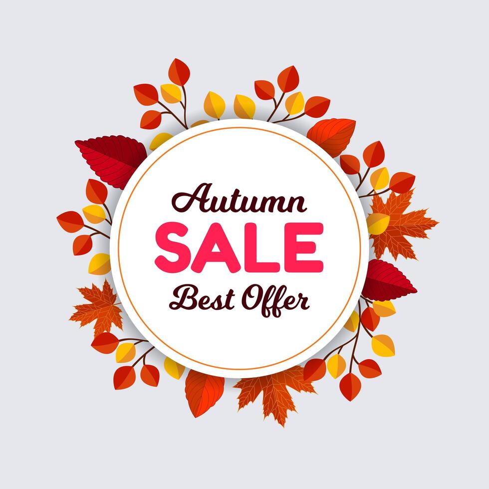 Autumn leaves sale frame vector