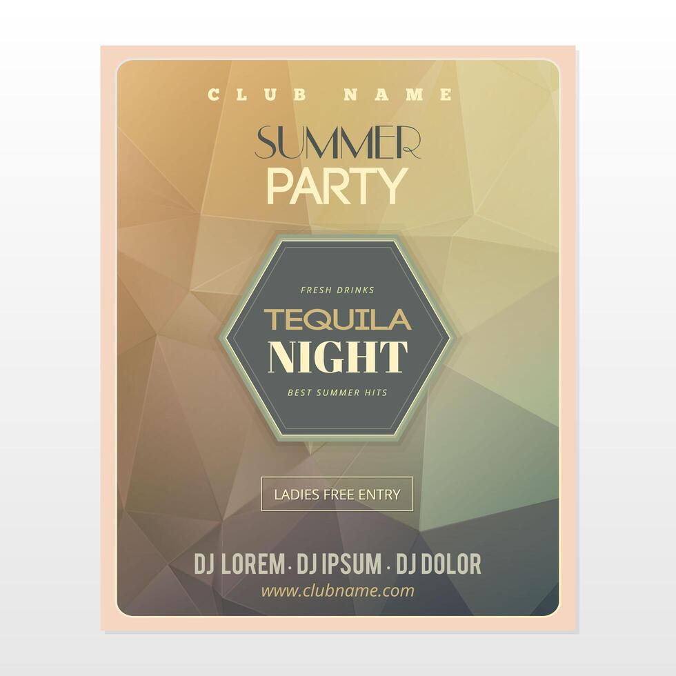 Geometric retro party poster vector