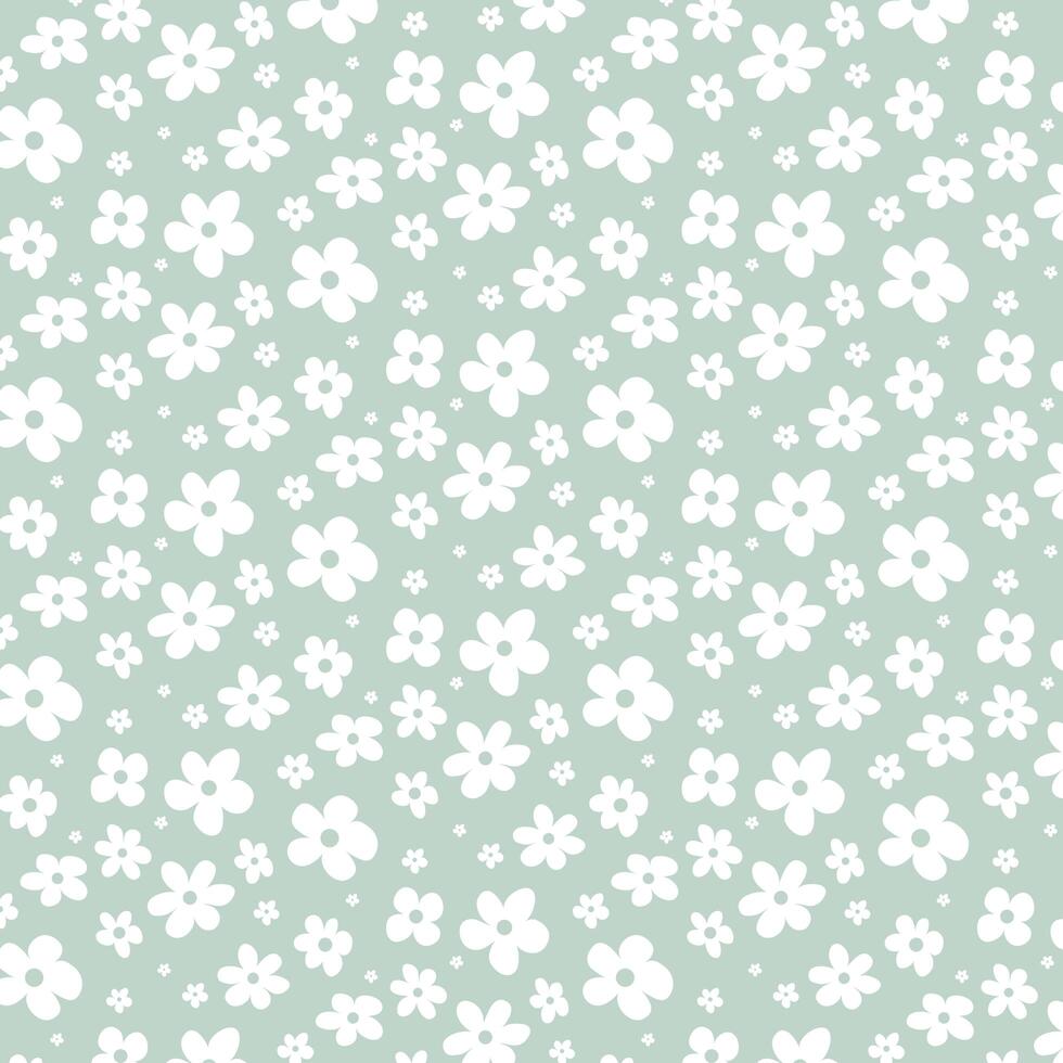 White flowers on green background vector