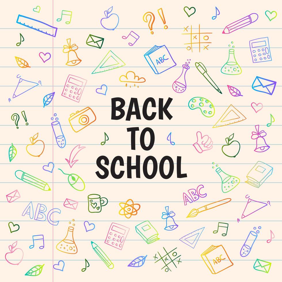 Hand draw back to school background vector