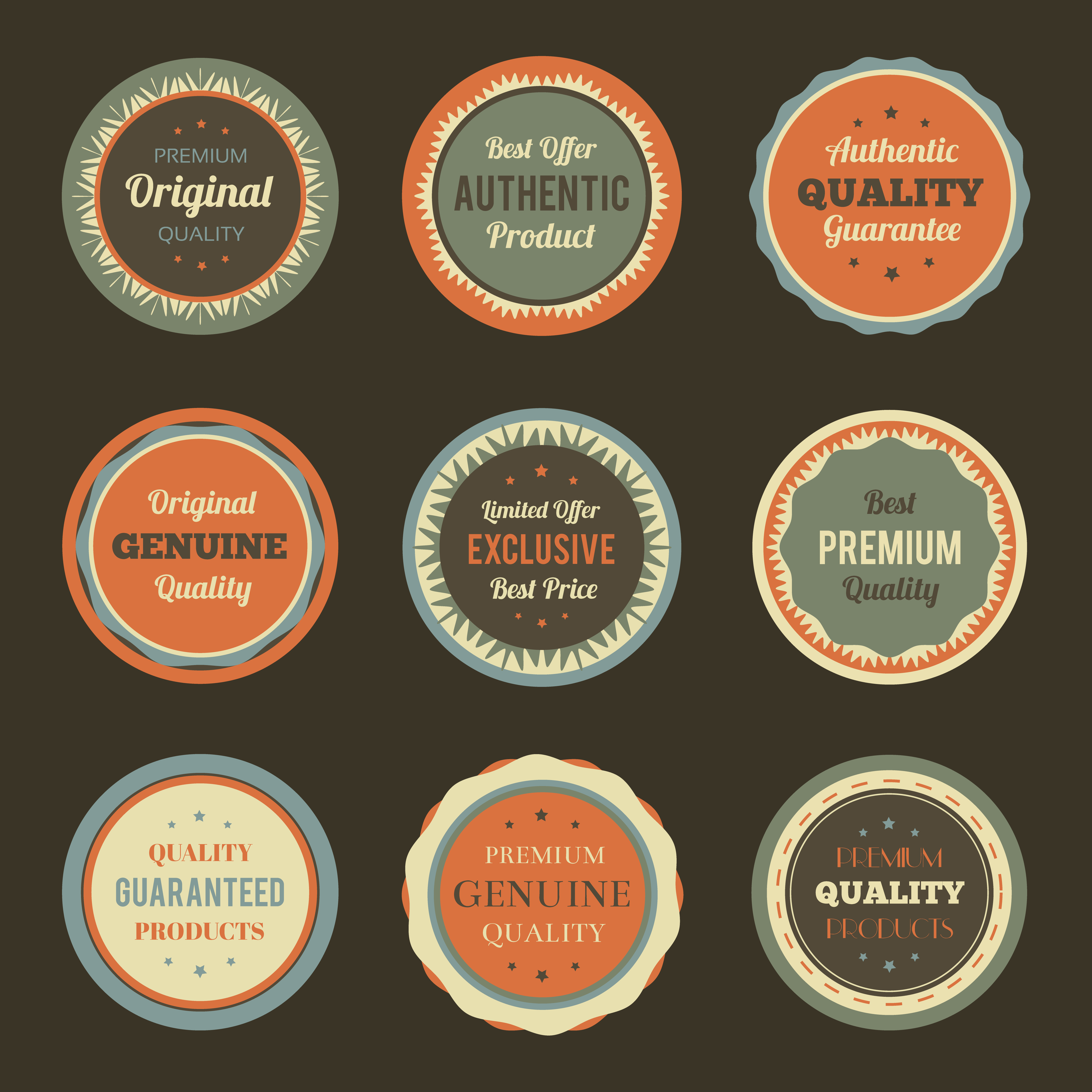 Retro vintage badges set 570293 Vector Art at Vecteezy