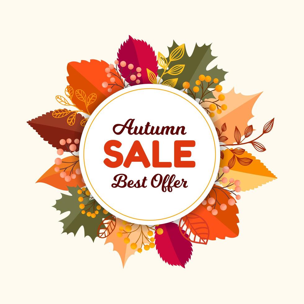 Autumn leaves sale frame vector