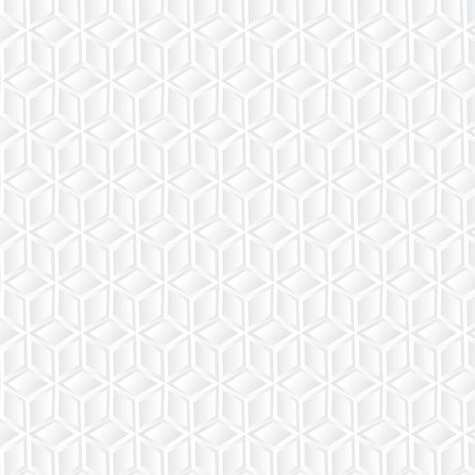 White cube geometric background, paper art pattern vector