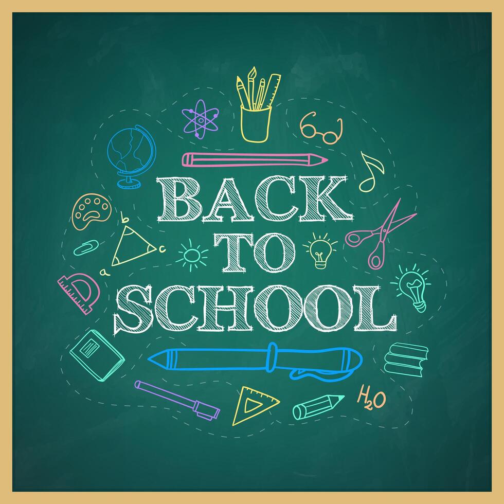 Back to school hand-drawn doodles background vector