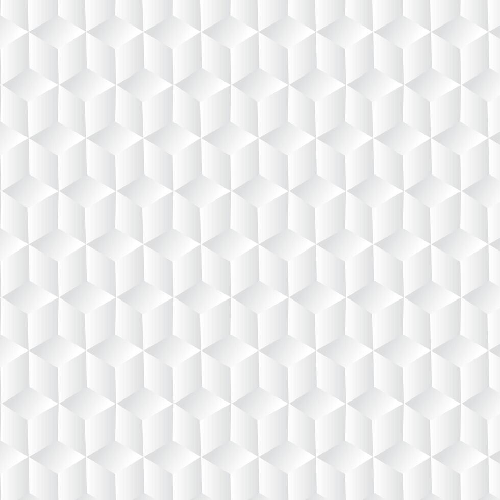 White cube geometric background, paper art pattern vector