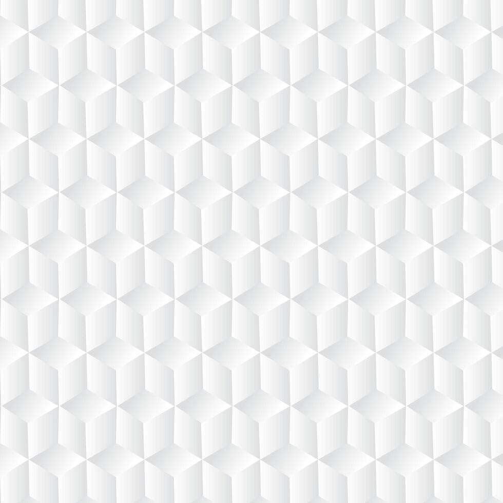 White cube geometric background, paper art pattern vector