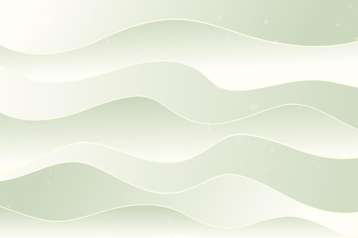 Light green waves background, paper effect vector