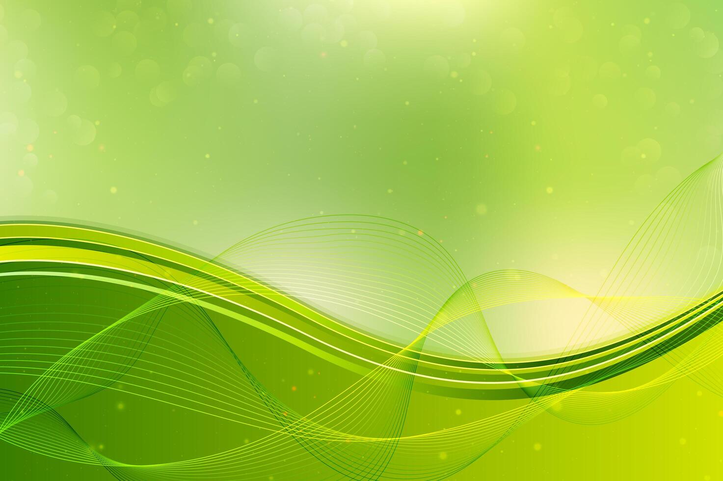 Abstract green waves background. vector