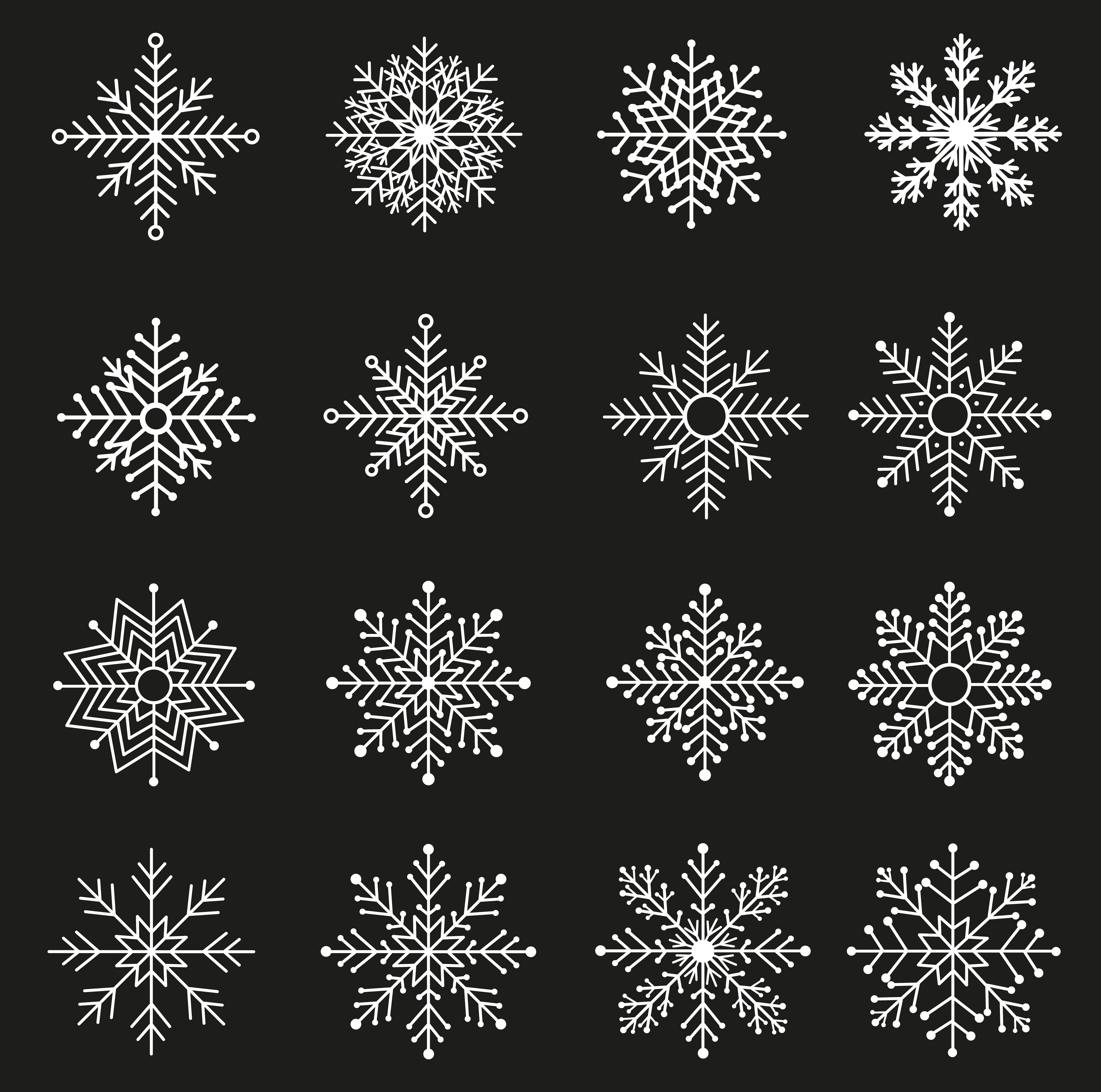 White snowflakes set 570459 Vector Art at Vecteezy