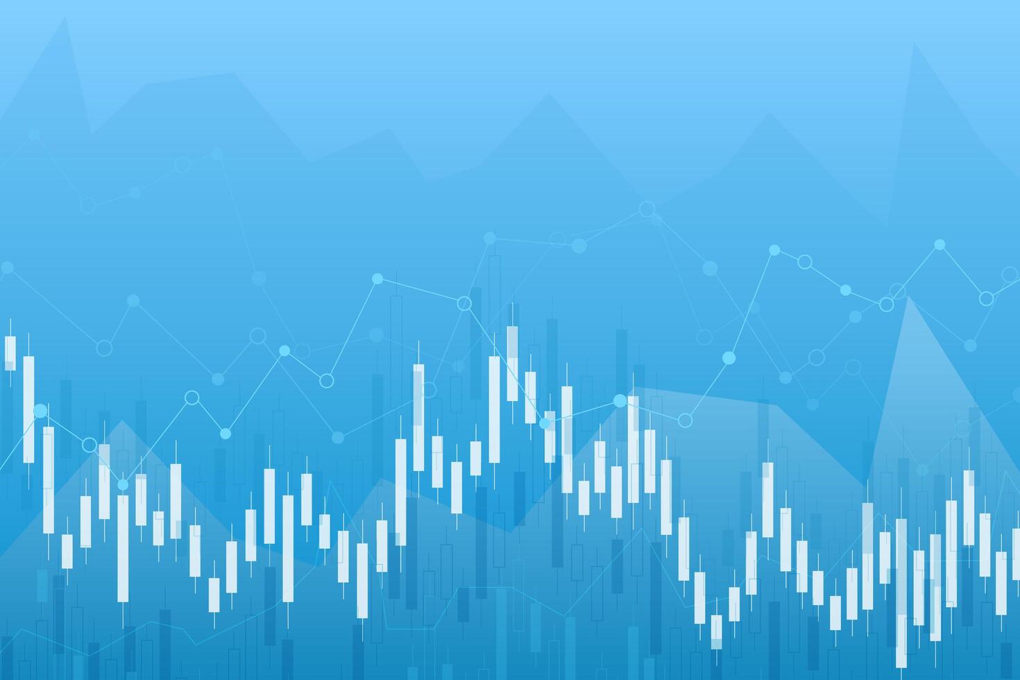 Gráfico de la tabla de la vela, comercio de inversión en el mercado de valores, punto alcista, punto bajista. Tendencia de diseño gráfico vectorial. vector