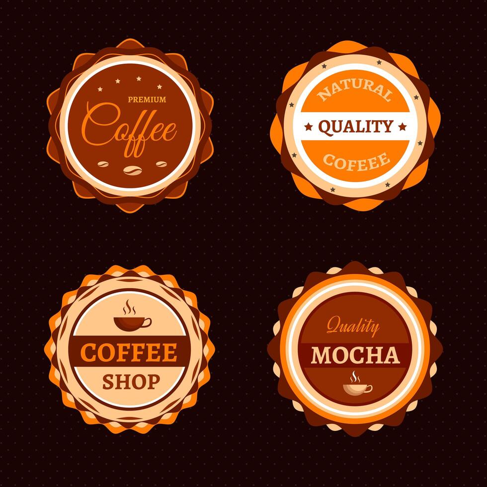 Etiquetas de café y distintivos. vector