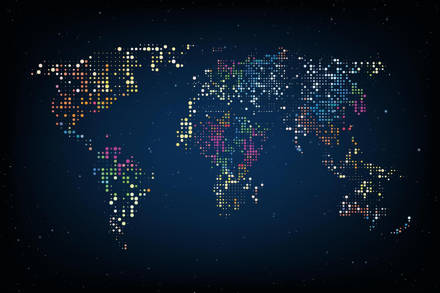 Dotted World Map Abstract Computer Graphic World Map Of Colorful Round Dots Vector Illustration Download Free Vectors Clipart Graphics Vector Art
