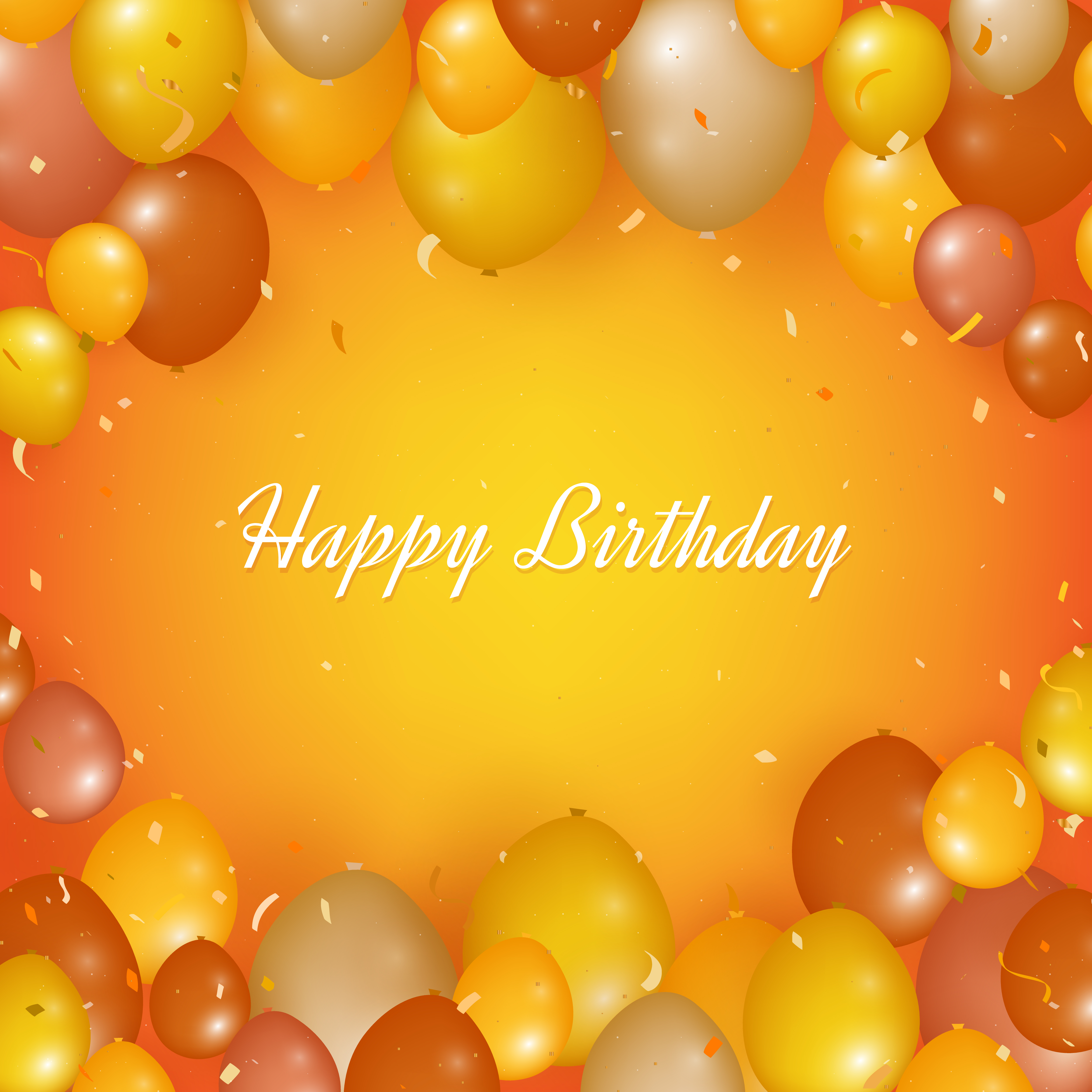 Realistic Happy birthday background with balloons and confetti 570539 ...